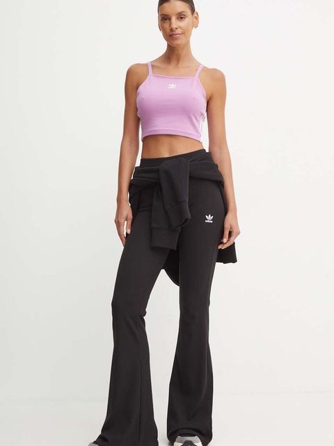 adidas Originals spodnie Essential damskie kolor czarny dzwony high waist IW5727