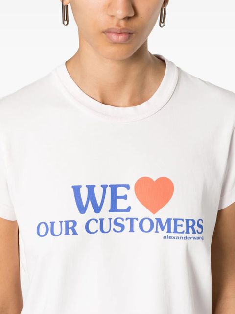 Alexander Wang slogan-print cropped T-shirt - Pink