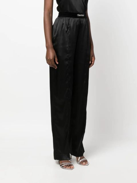 TOM FORD high-waisted straight-leg silk trousers - Black - zdjęcie produktu nr 2