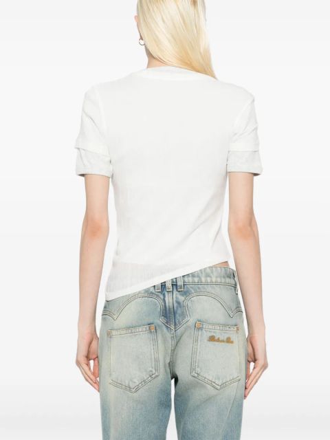 Christopher Esber sheer ribbed T-shirt - White