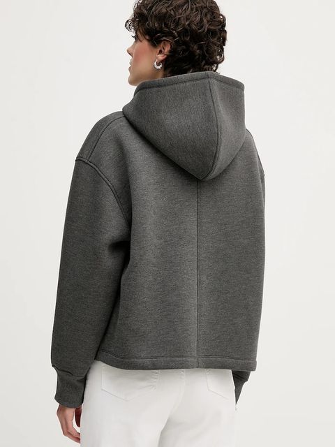 Tommy Hilfiger bluza damska kolor szary z kapturem gładka WW0WW46815 - zdjęcie produktu nr 2