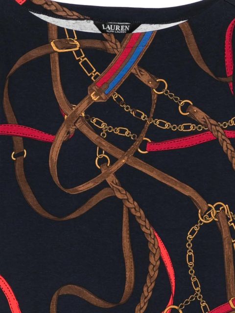 Lauren Ralph Lauren chain-print T-shirt - Blue