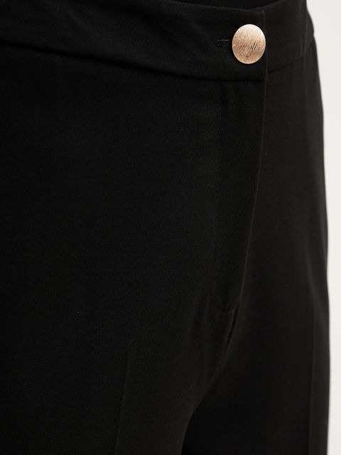 Morgan spodnie damskie kolor czarny proste high waist PIE.F