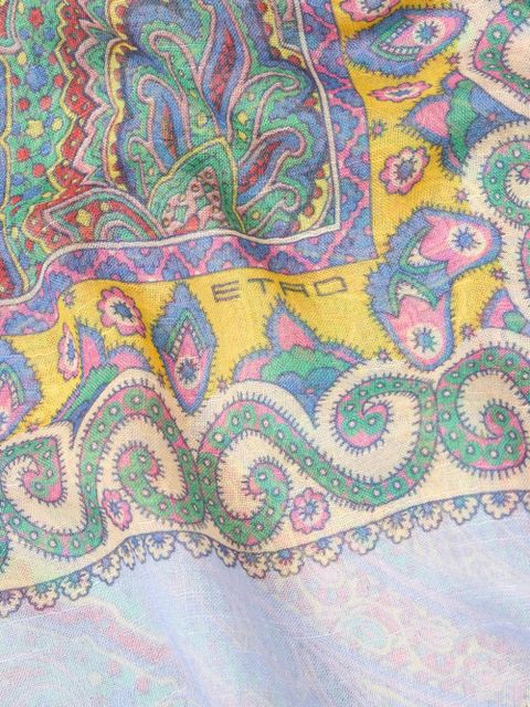 ETRO paisley-motif slub scarf - Green - zdjęcie produktu nr 2