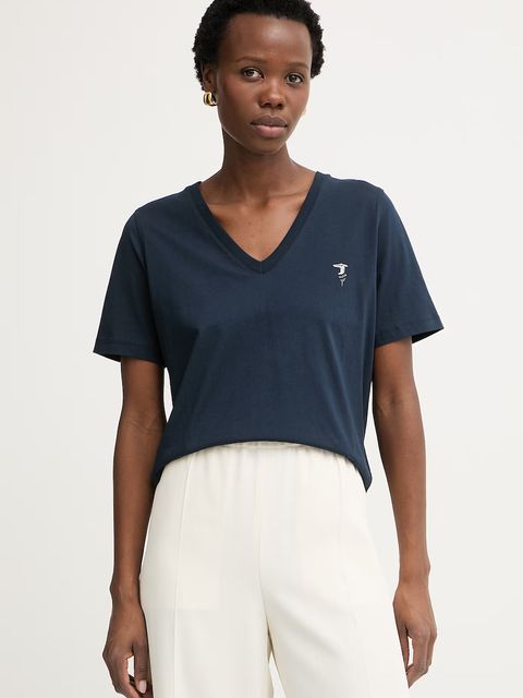Trussardi T-shirt damski bawełniany - zdjęcie produktu nr 2