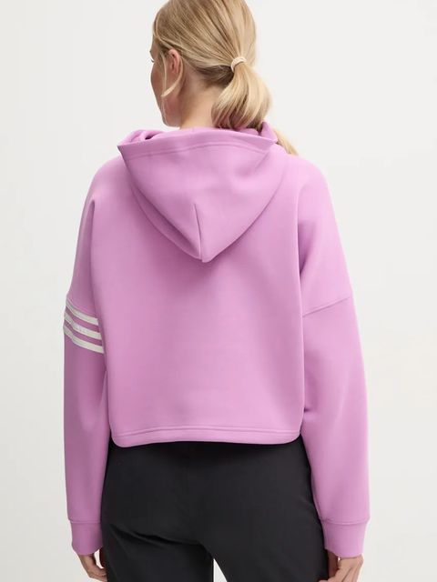 adidas Originals bluza Neuclassicscl Hoodie damska kolor różowy z kapturem z aplikacją IW5614