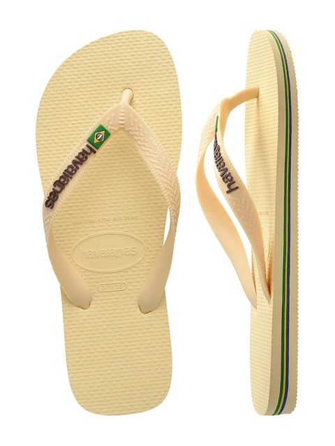 Havaianas klapki BRASIL LOGO damskie kolor żółty 4110850.9256