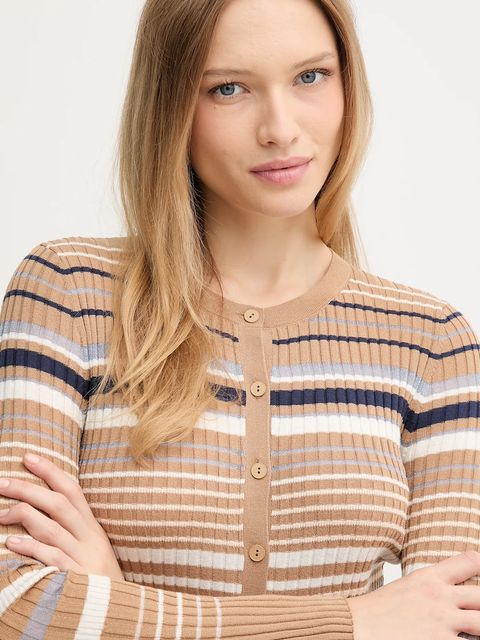 United Colors of Benetton kardigan damski kolor brązowy lekki 1E3RE502D