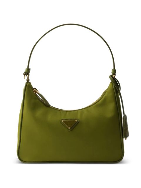 Prada mini Re-Edition 2005 triangle-logo tote bag - Green - zdjęcie produktu nr 1