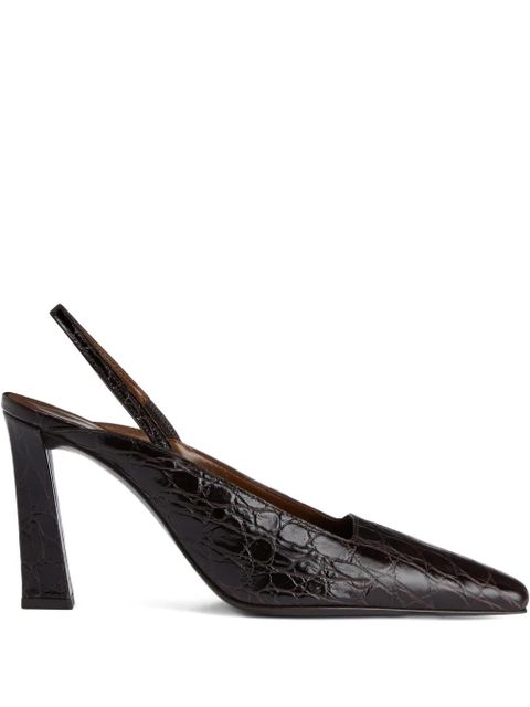 Giuseppe Zanotti 90mm Brendha crocodile-effect slingback pumps - Brown - zdjęcie produktu nr 1
