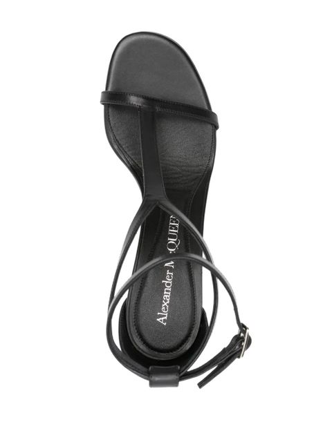 Alexander McQueen Harness 70mm leather sandals - Black