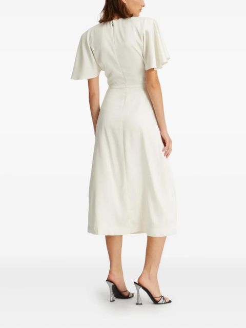 ROTATE BIRGER CHRISTENSEN satin slit midi dress - White