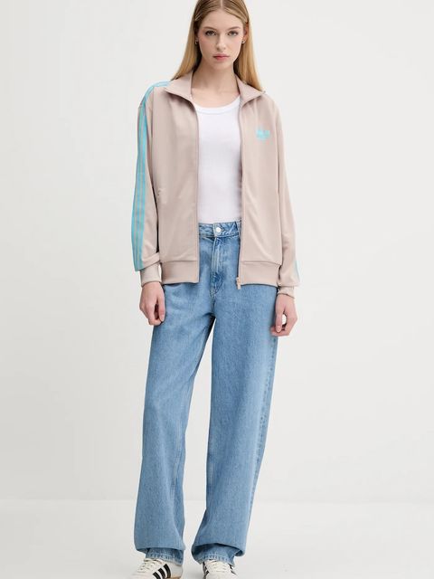 adidas Originals bluza Firebird damska kolor brązowy z aplikacją JX7864