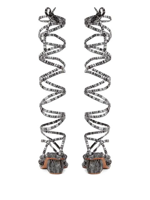 Isa Boulder lace-up strappy sandals - White