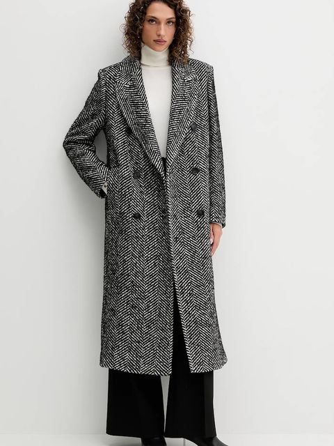 BOSS Orange płaszcz z dodatkiem wełny kolor czarny 50548092