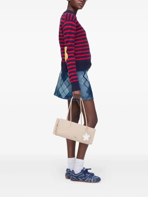 Marc Jacobs striped-pattern flower-embellished sweater - Red