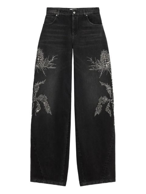 Blumarine embellished wide-leg trousers - Black - zdjęcie produktu nr 1