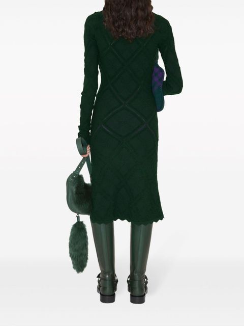 Burberry Aran long-sleeve knitted dress - Green