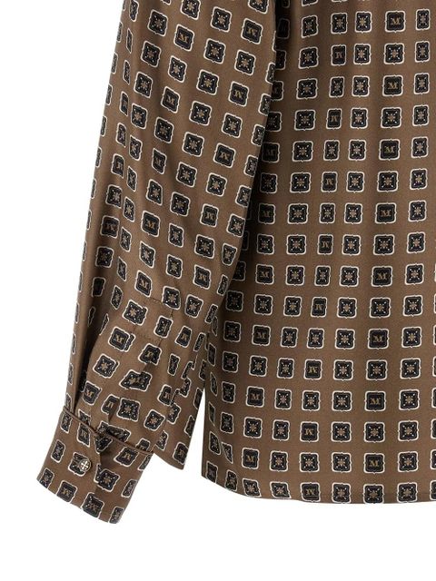 Max Mara open front printed silk shirt - Brown