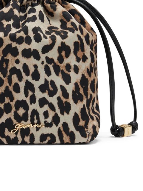 GANNI drawstring animal print bucket bag - Neutrals - zdjęcie produktu nr 2
