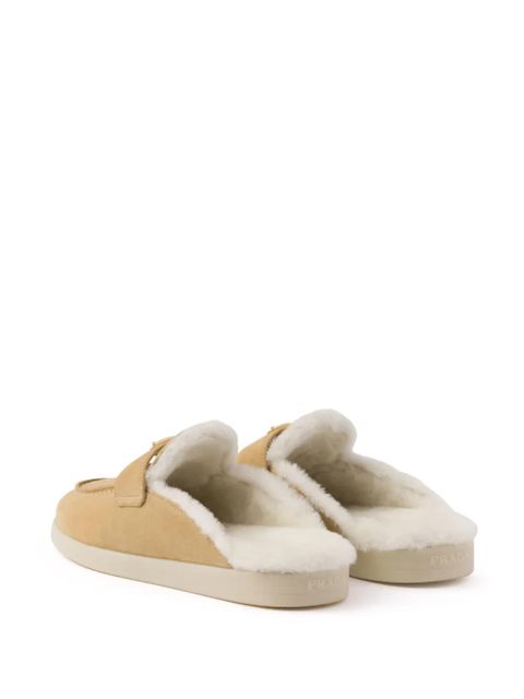 Prada shearling mules - Neutrals