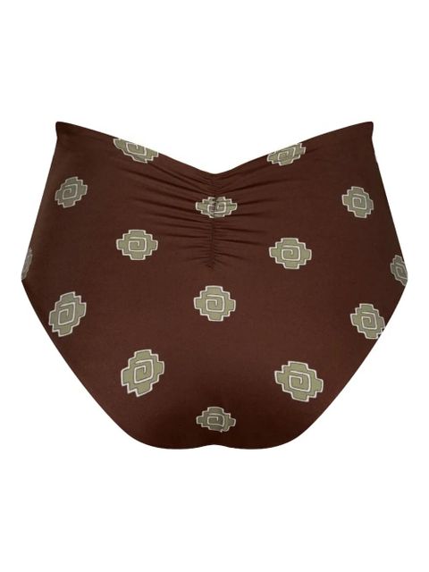 Johanna Ortiz Taita printed ruched bikini bottom - Brown - zdjęcie produktu nr 2
