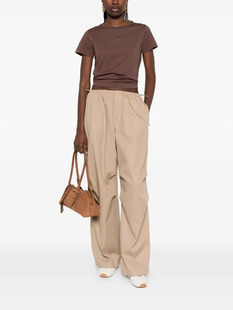 PINKO logo-embroidered T-shirt - Brown - zdjęcie produktu nr 2