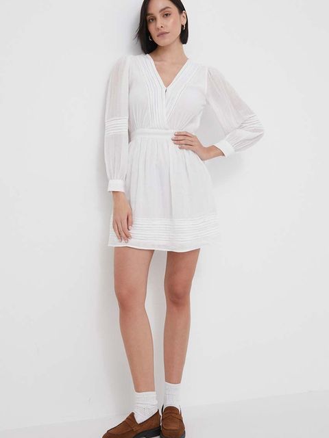 Pepe Jeans sukienka SUSI kolor beżowy mini rozkloszowana PL953527