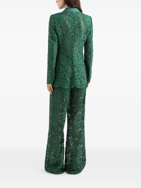Dolce & Gabbana lace double-breasted blazer - Green