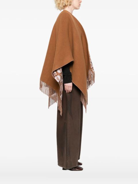FENDI fringe-detail cape - Brown - zdjęcie produktu nr 2