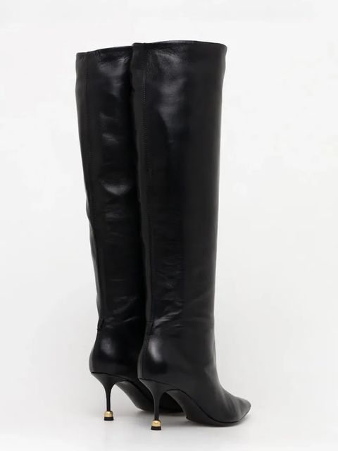 Vanda Novak kozaki skórzane Kaja Deep Black damskie kolor czarny na szpilce