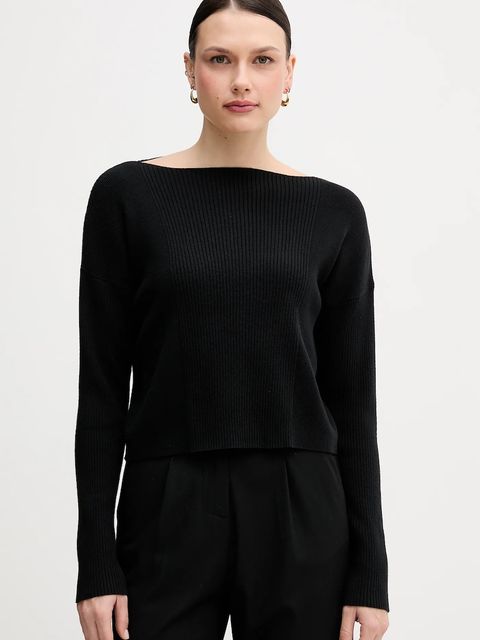 Sisley sweter z domieszką wełny damski kolor czarny 1KHTL106J - zdjęcie produktu nr 1