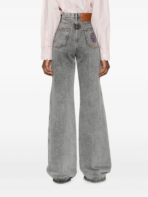 ETRO embroidered flared jeans - Grey