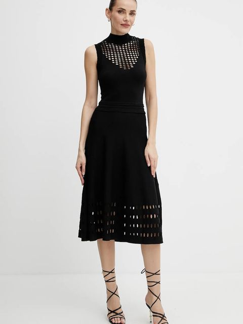 Morgan sukienka RMPOMI kolor czarny midi rozkloszowana RMPOMI