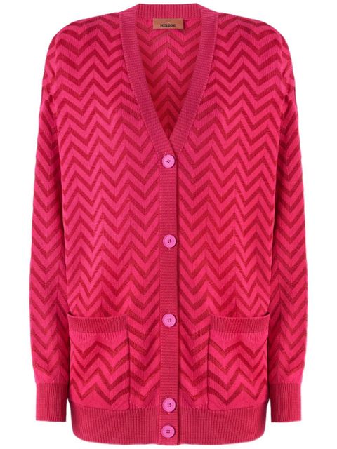 Missoni chevron-woven cardigan - Red - zdjęcie produktu nr 1