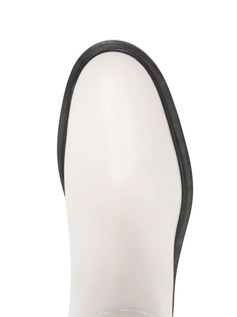 Jil Sander leather knee-high riding boots - White