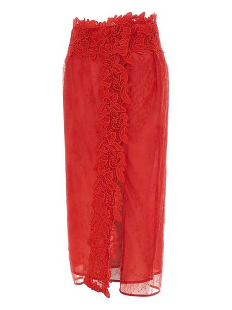 Blumarine lace floral embroidered skirt