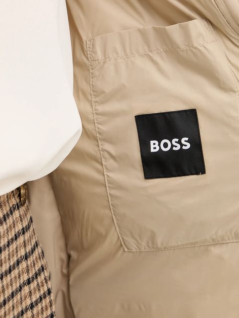 BOSS kurtka kolor beżowy zimowa 50546844