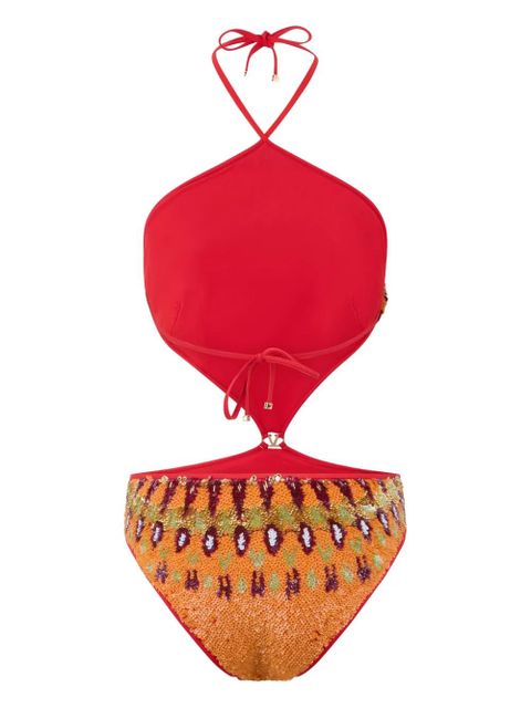 Valentino Garavani sequin-embellished swimsuit - Orange - zdjęcie produktu nr 2