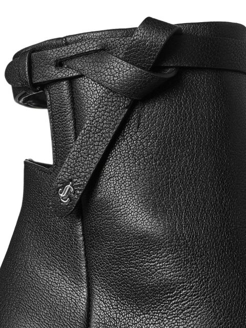 Jimmy Choo Camie knotted-strap leather ankle boots - Black