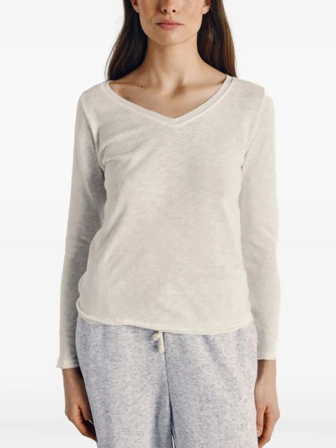 American Vintage Sonoma long-sleeves v-neck T-shirt - White