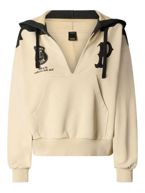 PINKO V-neck hoodie - Neutrals - zdjęcie produktu nr 1