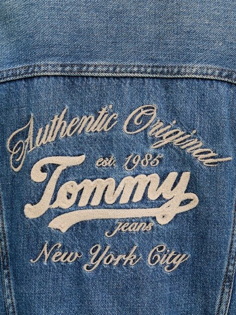 Tommy Jeans kurtka jeansowa kolor niebieski przejściowa DW0DW21061