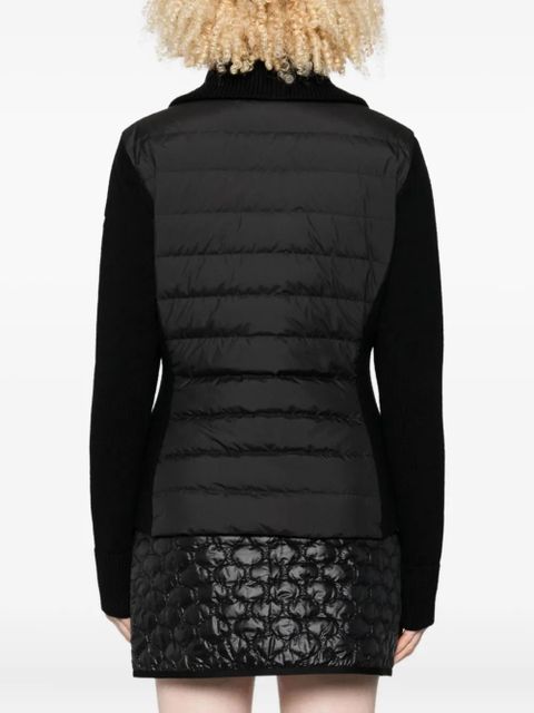 Moncler quilted knit-panel puffer jacket - Black