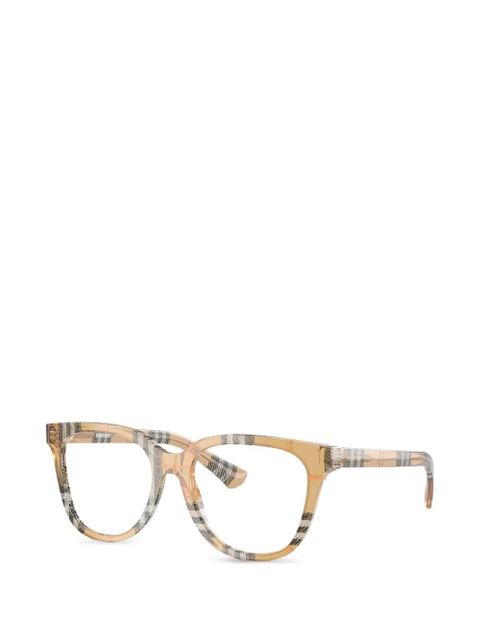 Burberry Eyewear check-pattern square-frame glasses - Neutrals - zdjęcie produktu nr 2