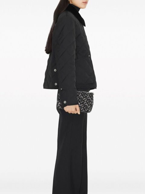 Burberry straight-point collar quilted jacket - Black