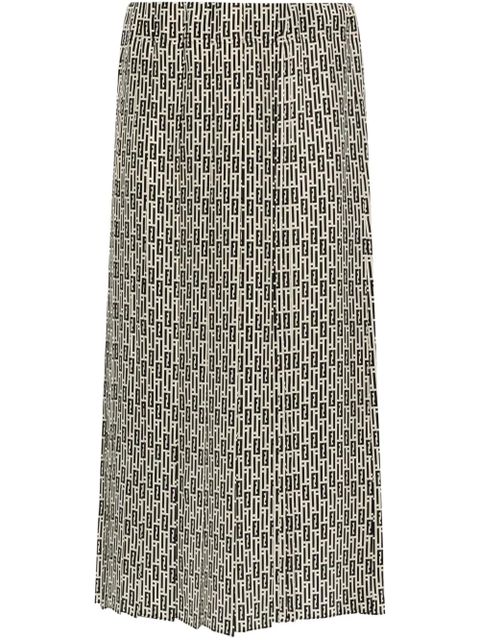 FENDI graphic-print silk midi skirt - Neutrals - zdjęcie produktu nr 1