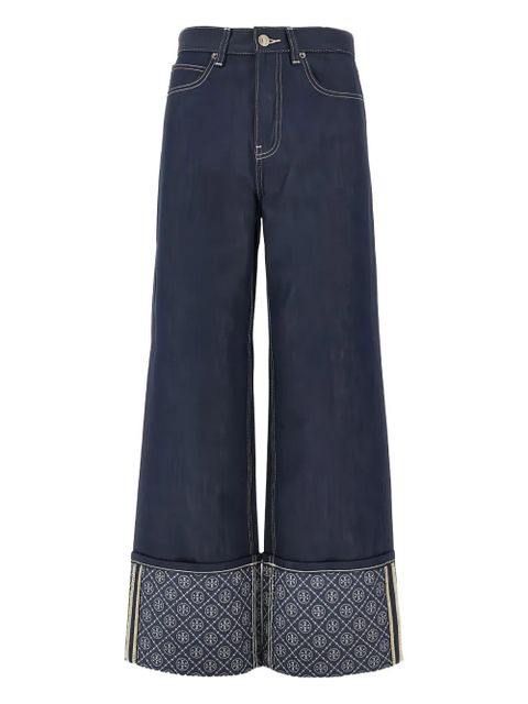 Tory Burch Patterned Cuff Jeans - Blue - zdjęcie produktu nr 1