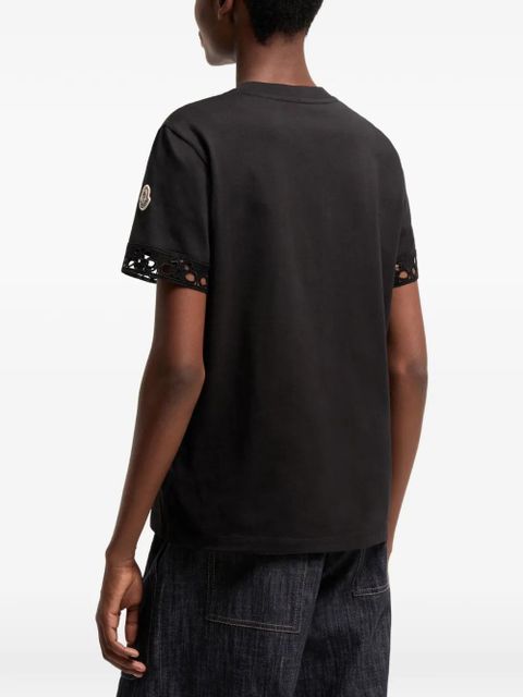 Moncler lace-trim T-shirt - Black