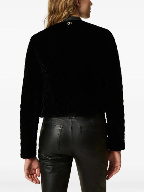 TWINSET velvet cropped jacket - Black